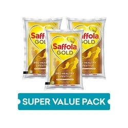 Saffola Gold Pro Healthy Lifestyle Edible Oil (Pouch) - Pack of 3